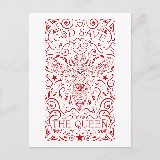 Cartão Postal deus salve a abelha rainha (Frente)