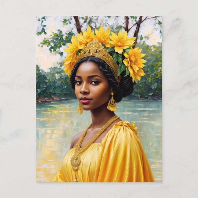 Cartão Postal Deusa Africana Oshun Orisha Art (Frente)