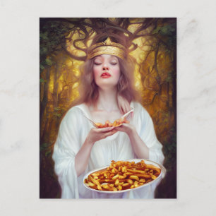 Cartão Postal Deusa com cheio de poutine