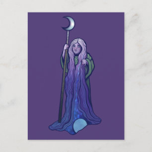 Cartão Postal Deusa da Lua Crone Arte Pagã Wiccan