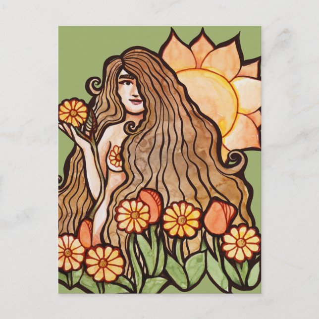 Cartão Postal Deusa da Terra de Verão (Frente)