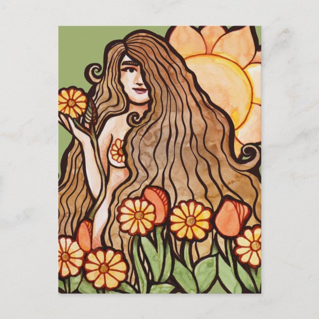 Cartão Postal Deusa da Terra de Verão (Frente)