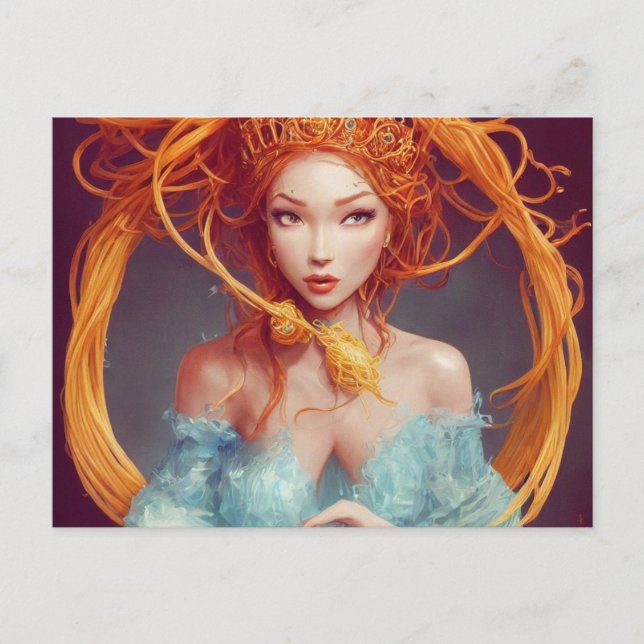 Cartão Postal Deusa de Espaguete (Frente)