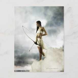 Cartão Postal Deusa Diana com arco e seta