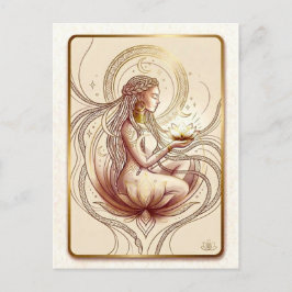 Cartão Postal Deusa do Lótus Sagrado Espiritual