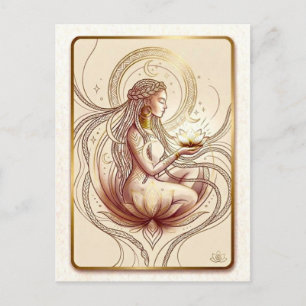 Cartão Postal Deusa do Lótus Sagrado Espiritual