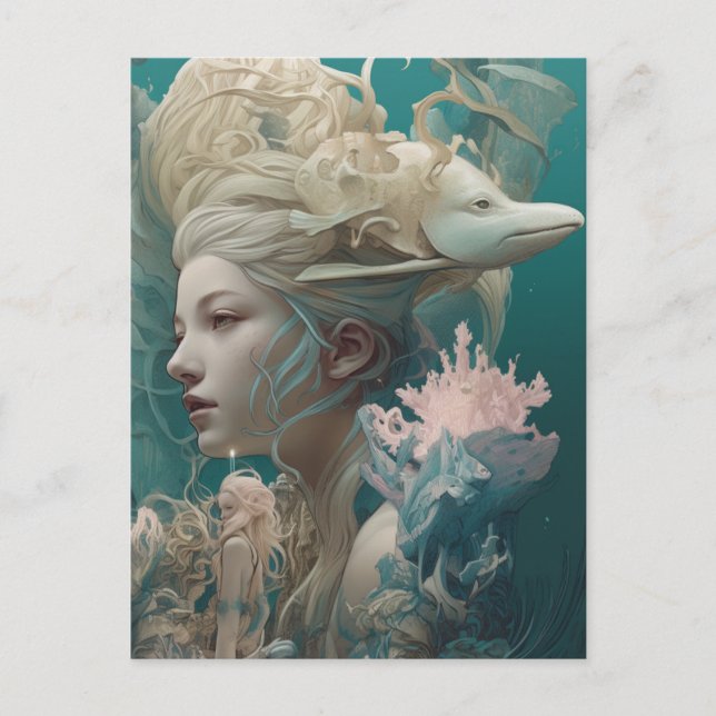 Cartão Postal Deusa do mar antiga (Frente)
