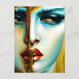 Cartão Postal Deusa do Ouro de Beleza Mística