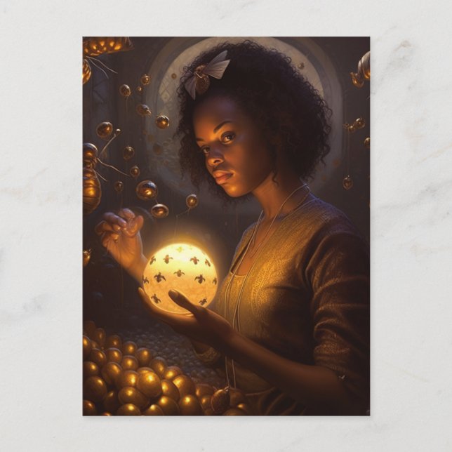 Cartão Postal Deusa dos Insetos Científicos (Frente)