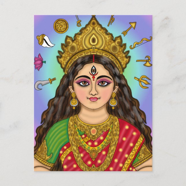 Cartão Postal Deusa Durga  (Frente)