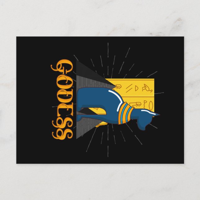 Cartão Postal Deusa Egípcia Bastet Figura mitologia (Frente)