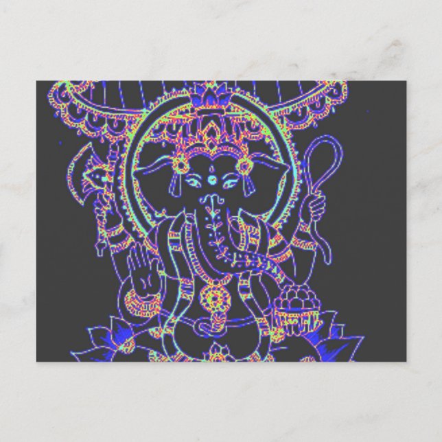Cartão Postal Deusa Elefante de Ganesha (Frente)