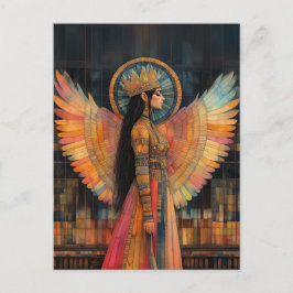 Cartão Postal Deusa Estelar Anunnaki Inanna Arte Abstrata em Mos