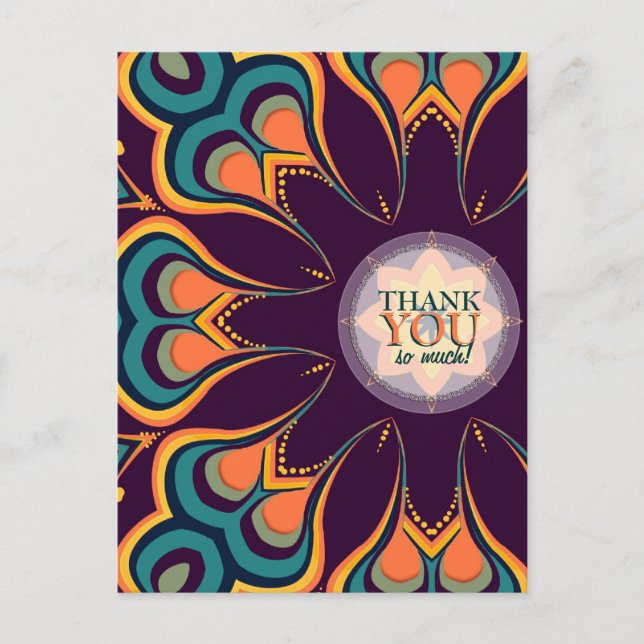 Cartão Postal Deusa Flor Obrigado Cartaz (Frente)