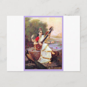 Cartão Postal Deusa Hindu Saraswati