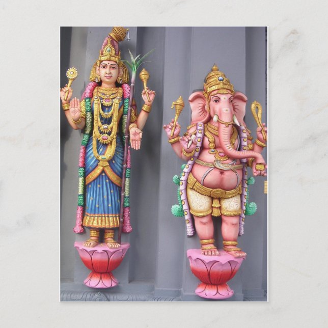 Cartão Postal Deuses hindus (Frente)