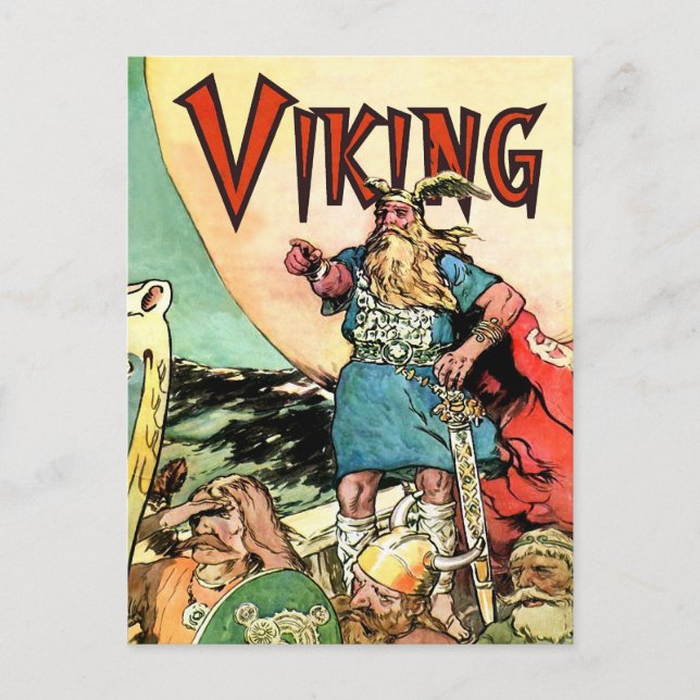 Cartão Postal Deuses Nórdicos Viking Thor Navio Viking (Frente)