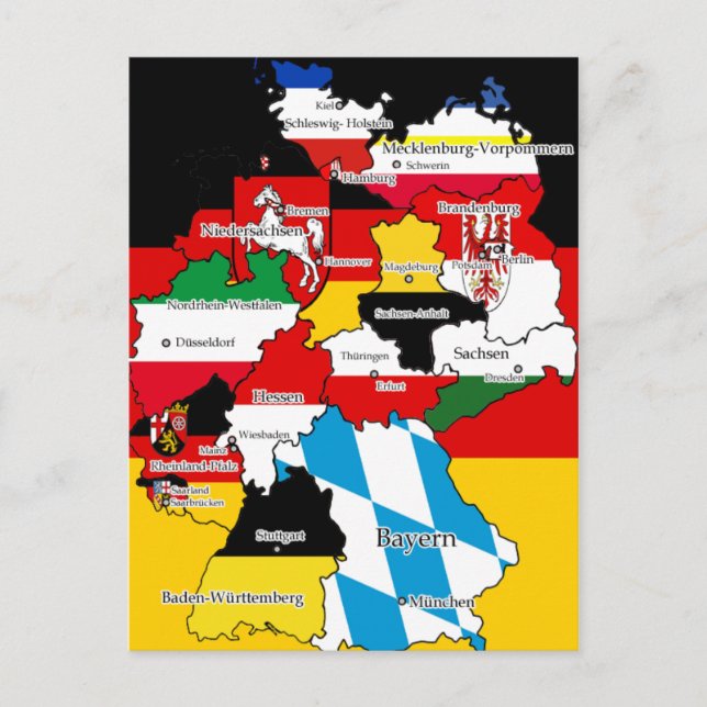 Cartão Postal Deutsche Bundesländer (Frente)
