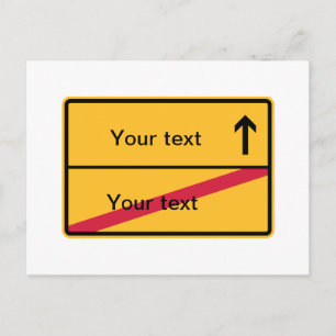 Cartão Postal Deutsches Ortsschild, Ortsausfahrt