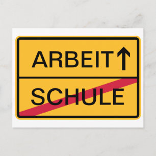 Cartão Postal Deutsches Ortsschild, Ortsausfahrt