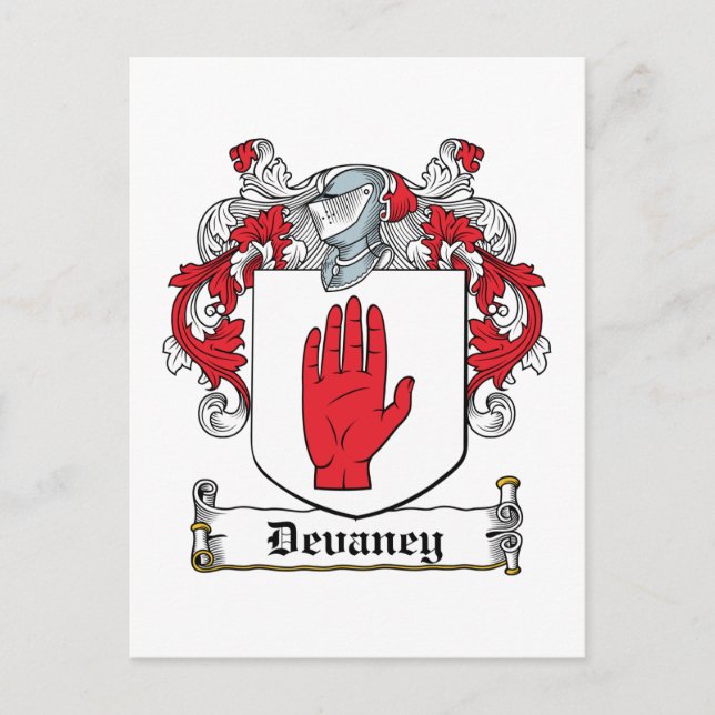 Cartão Postal Devaney Family Crest (Frente)