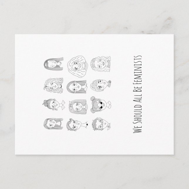 Cartão Postal Devíamos Ser Todos Feministas Cartazes De Arte De  (Frente)