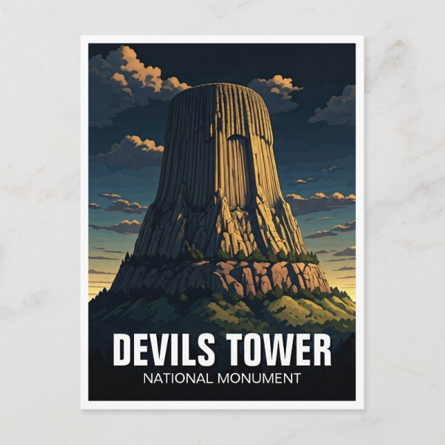 Cartão Postal Devils Tower National Monuument Viagem Wyoming (Frente)