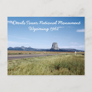 Cartão postal Devils Tower Wyoming Retro 1962