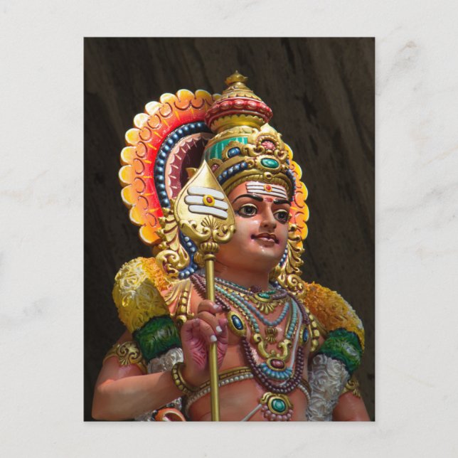 Cartão Postal Devoção Radiante na Iconografia Hindu Vibrante (Frente)