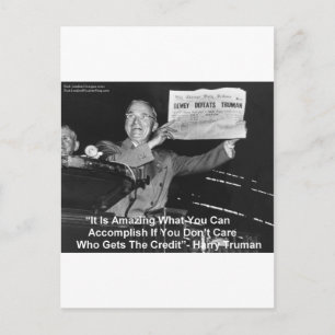Cartão Postal Dewey Beats Truman Engraçado Oferece Botões De C