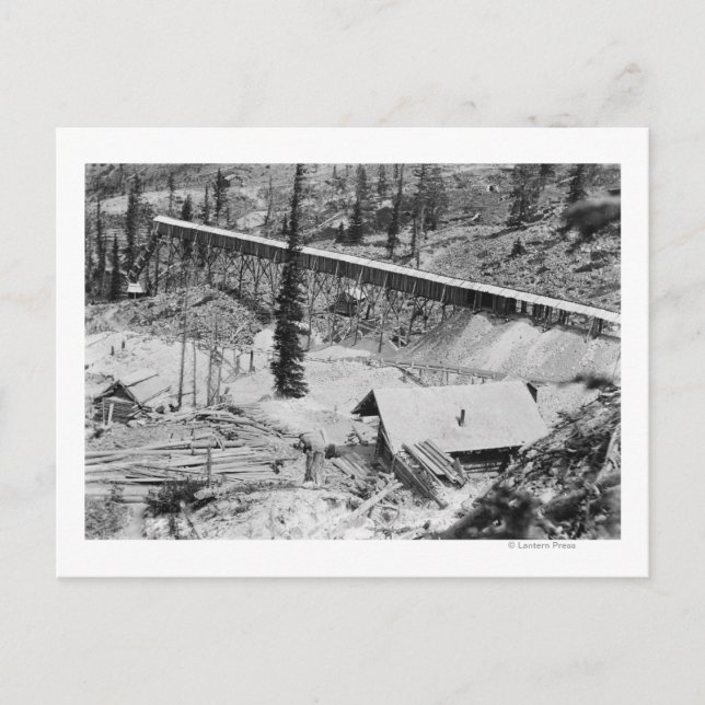 Cartão Postal Dewey Dourado Mine na Montanha Thunder, Idaho (Frente)