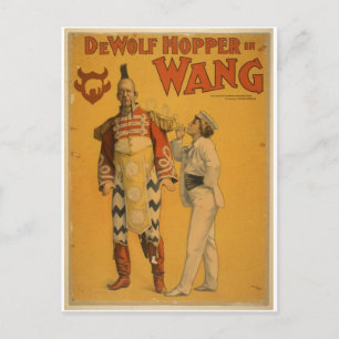 Cartão Postal DeWolf Hopper no Teatro Vintage 'Wang'