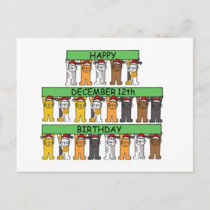 Cartão Postal Dezembro 12 Aniversário Caricatura