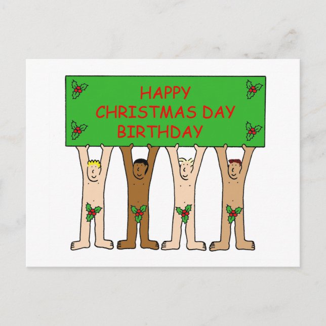 Cartão Postal Dezembro 25 Brincadeiras de Aniversário com Holly (Frente)