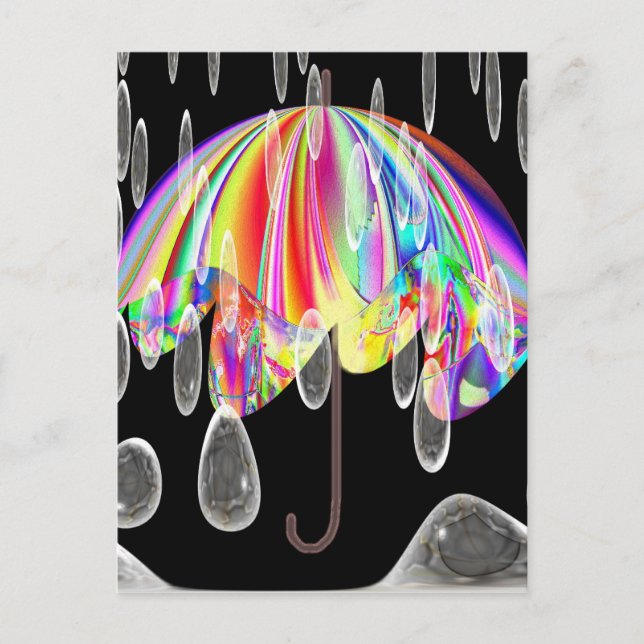 Cartão Postal Dia chuvoso no jardim zoológico (Frente)