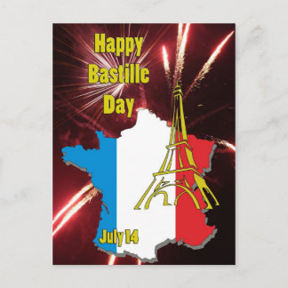 Cartão Postal Dia da Bastilha 14 de julho