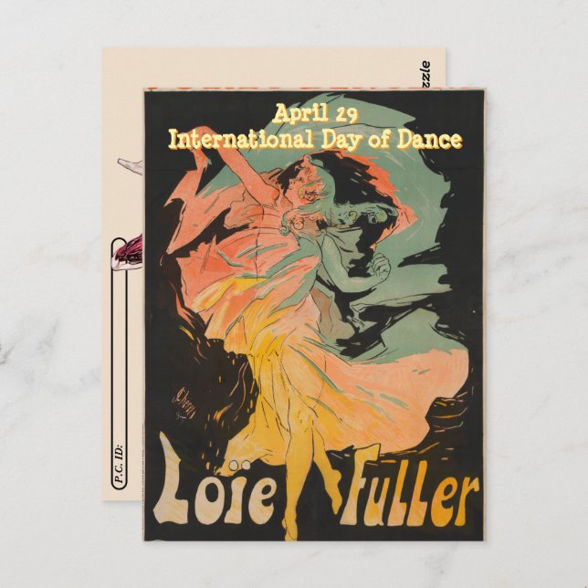 Cartão Postal Dia da Dança da Nação - Arte Bela da Dança Moderna (Frente/Verso)