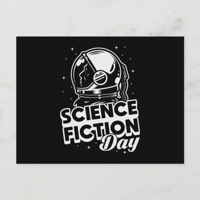 Cartão Postal Dia da Ficção Científica Espacial Presente Alieníg (Frente)