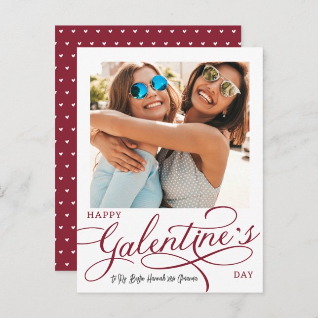 Cartão Postal Dia da Foto Moderna de Galentine (Frente/Verso)