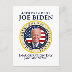 Cartão Postal Dia da Inauguração 2021 Presidente Biden