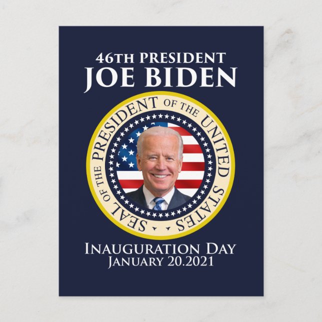 Cartão Postal Dia da inauguração do presidente Biden (Frente)