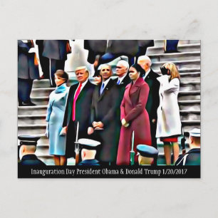 Cartão Postal Dia da Inauguração Presidente Obama & Donald Tru
