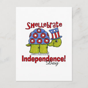 Cartão Postal Dia da Independência da Turtle Shellebrate!