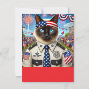 Cartão Postal Dia da Independência do CAT Lover Party 4 de julho
