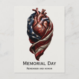 Cartão Postal Dia da Memória Tributo Americano ao Coração