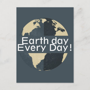 Cartão Postal Dia da Terra todos os dias, fique verde, Salve nos