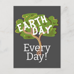 Cartão Postal Dia da Terra todos os dias, fique verde, Salve nos