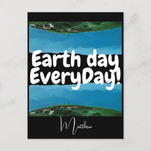 Cartão Postal Dia da Terra todos os dias, vá verde, ciência da a