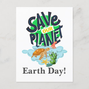 Cartão Postal Dia da Terra todos os dias, vá verde, Salve nosso