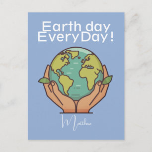Cartão Postal dia da terra todos os dias, vá verde, Salve nosso